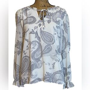 Rose & Olive white long sleeve blouse women’s size S